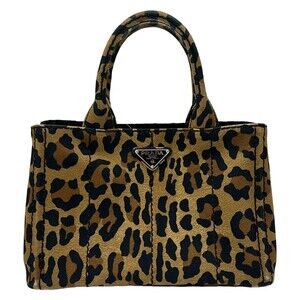 Prada Canapa Light Brown Black Canvas #306784P79B